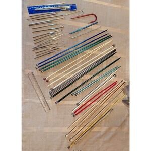 Vintage Assorted Knitting & Crochet Needles Lot Of 48 Items